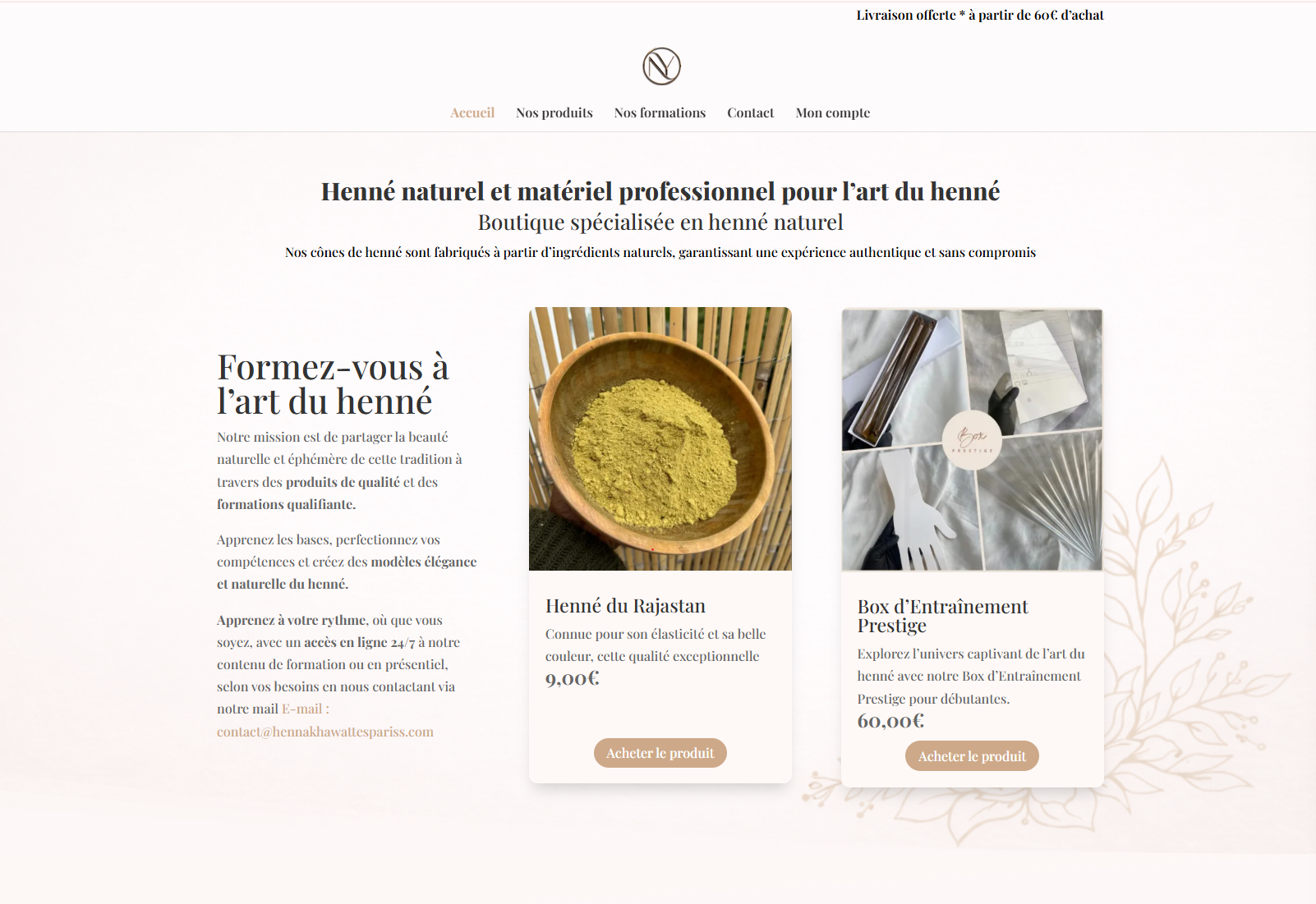 Création de sites internet sur mesure pour les professionnels 5 Hennakhawattes Paris – boutique en ligne et formations, projet réalisé par Jaskula Studio